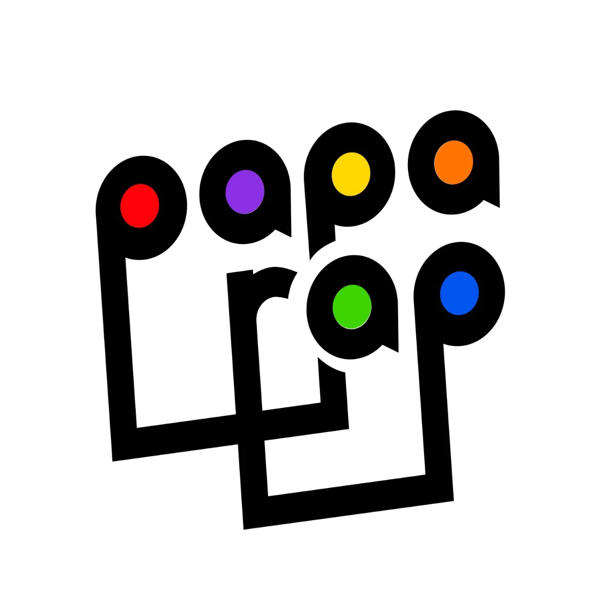 Papa Rap's logo, composed of upside down musical notes to form his name
